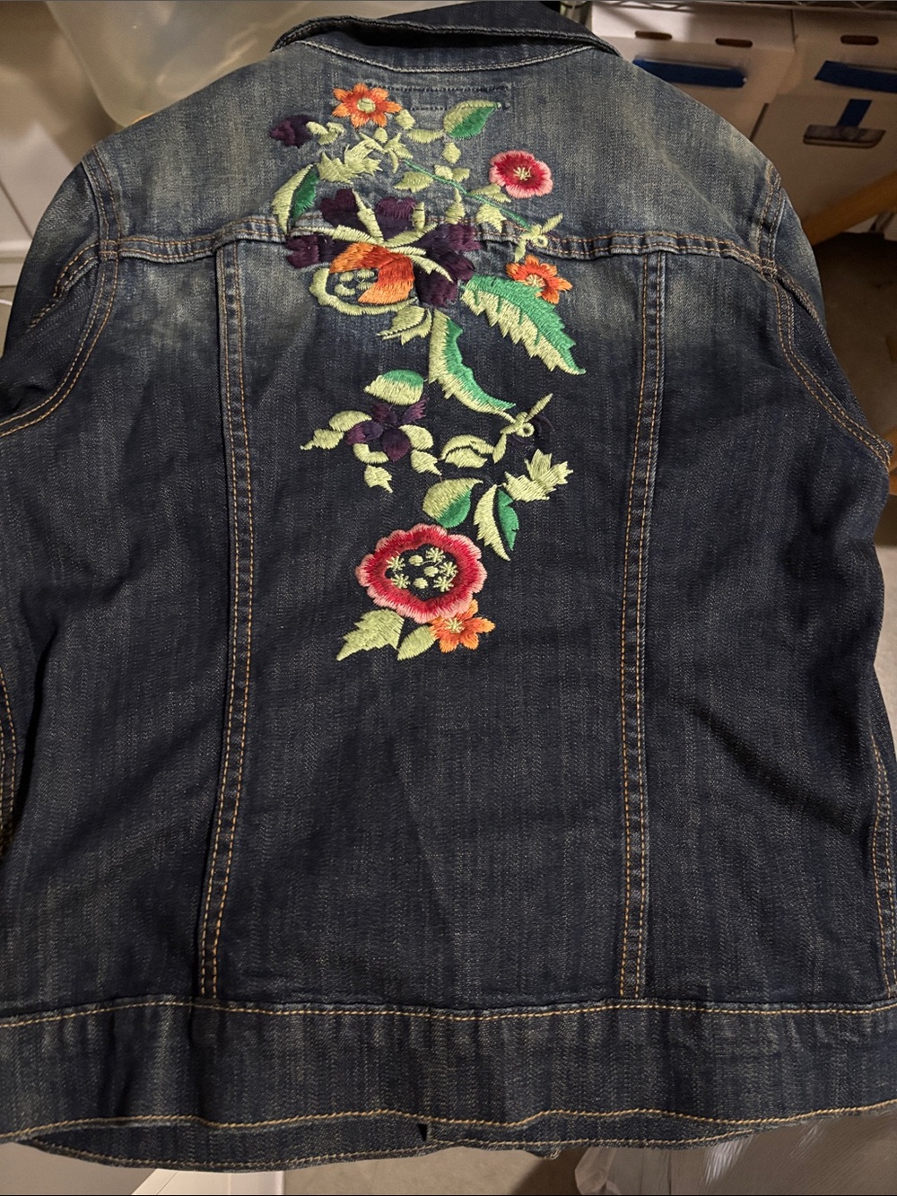Driftwood Denim Embroidered Floral Jean Jacket - Picture 2 of 2